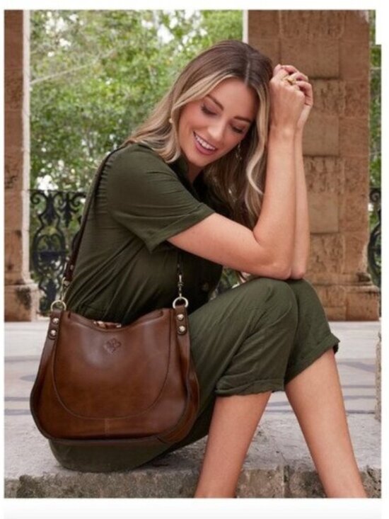 Patricia Nash Handbags - Patricia Nash Caletta Hobo Crossbody Bag Distessed VTG Leather Cognac